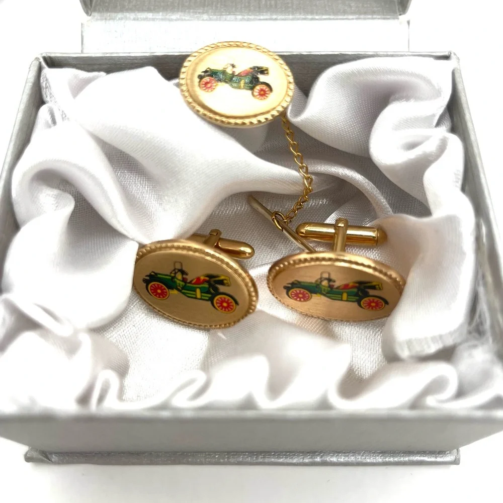 Vintage Antique Car Cuff Links Vintage Men's Cuff Links - Accessories